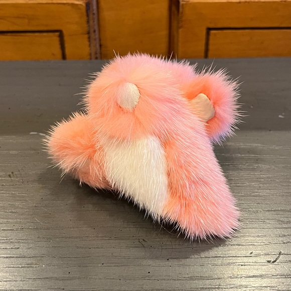 Faux Mink Fur Pink Dinosaur Keychain Bag Charm - Picture 6 of 7
